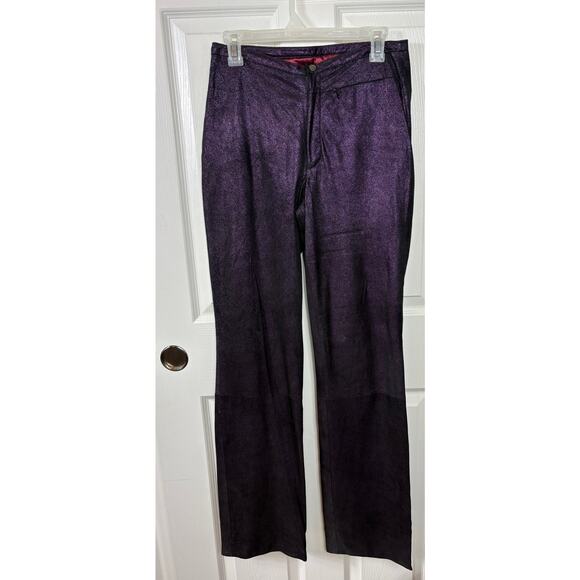 Venus Williams By Wilsons Leather 2 Pc Set Jacket and Pants Puple Size 8 - Picture 3 of 15